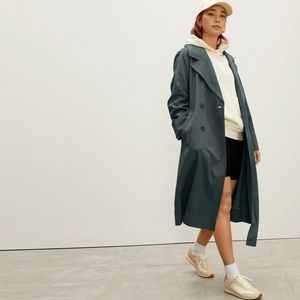 Everlane Drape Trench Green Balsam
